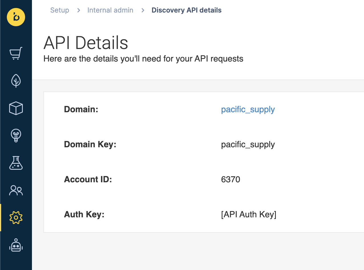 Discovery API details