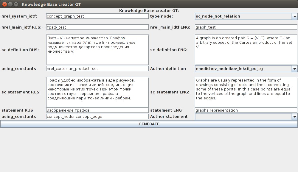 Knowledge Base creator GT