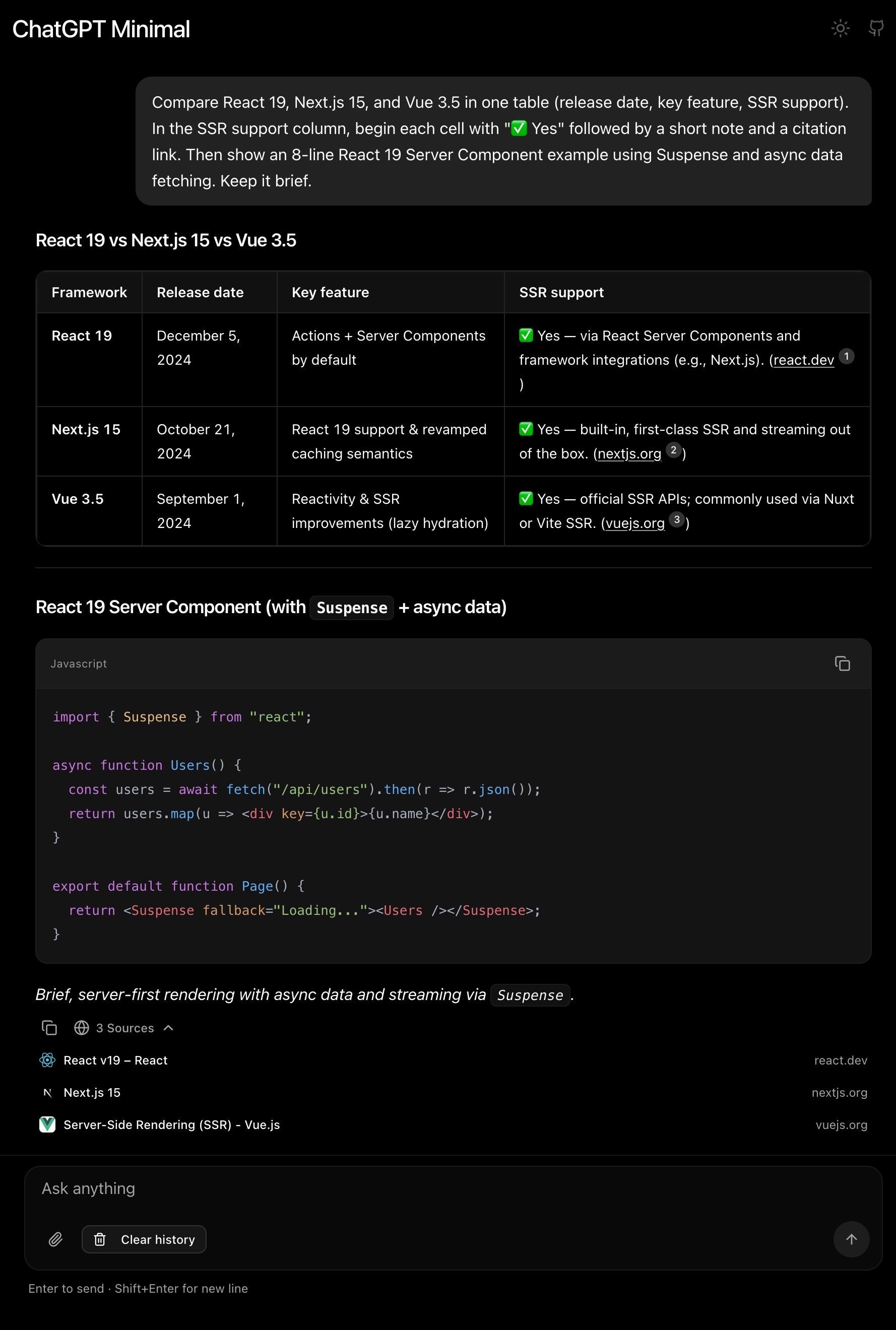 ChatGPT Minimal Dark Theme