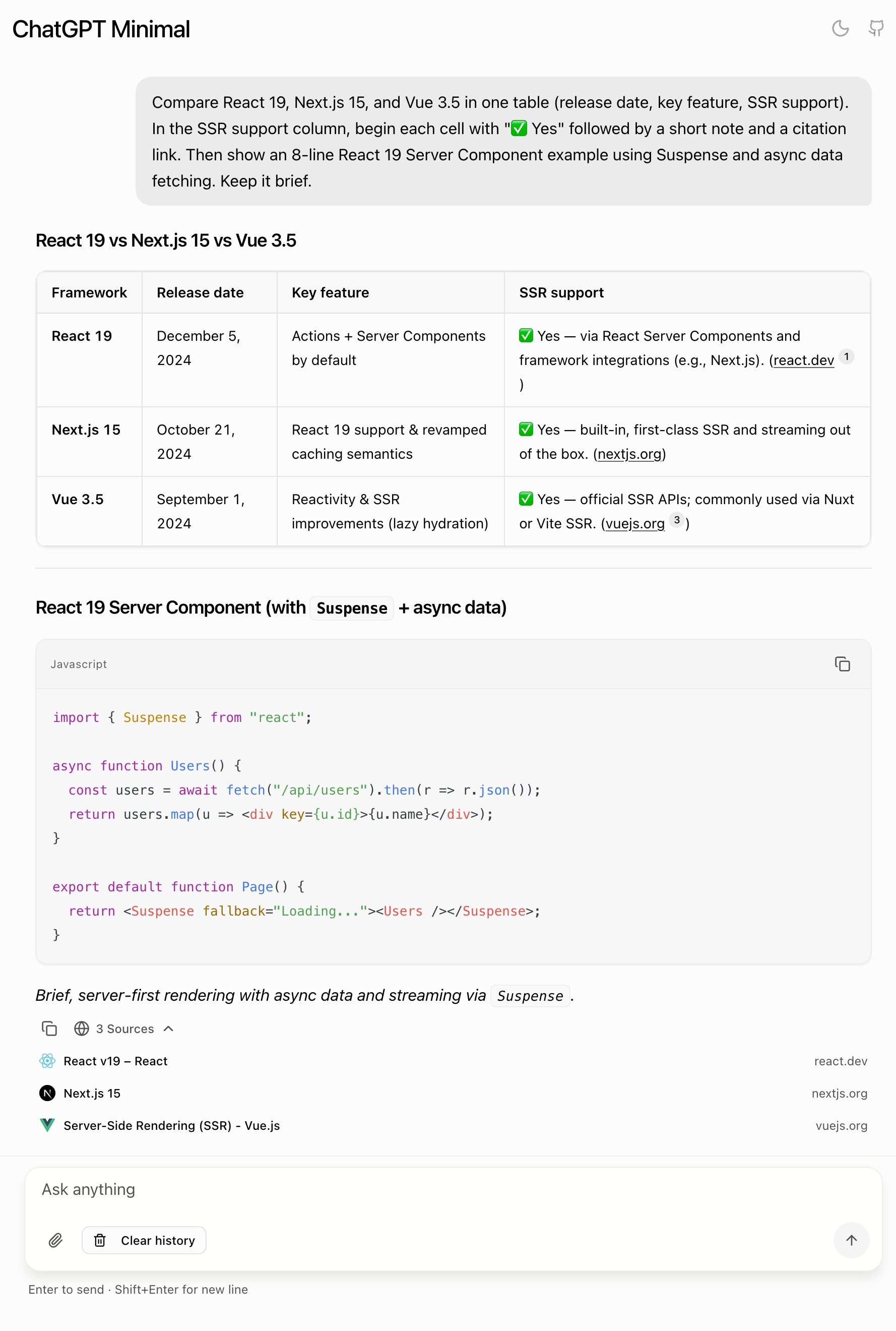 ChatGPT Minimal Light Theme