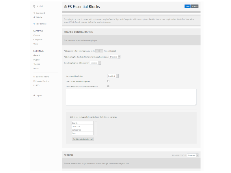 FS Essential Blocks - Plugins - Bludit CMS