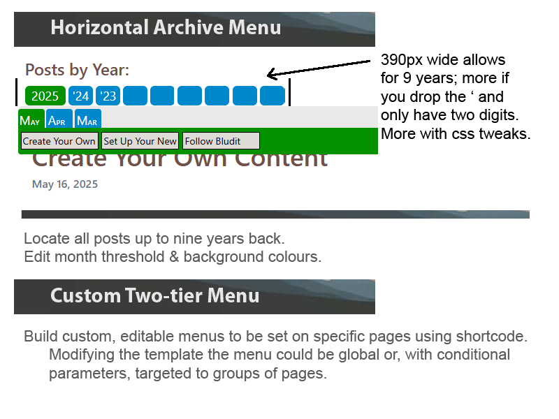 Horizontal Archive Menu - Plugins - Bludit CMS