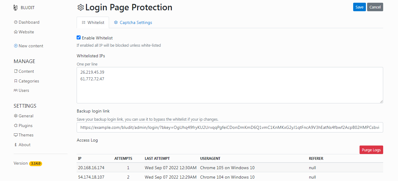 Login Page Protection - Plugins - Bludit CMS