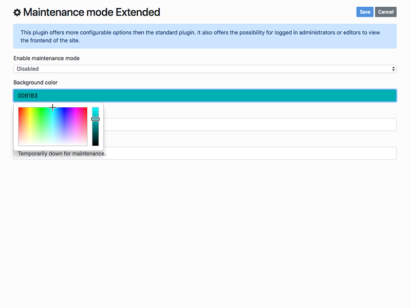 Maintenance mode extended - Plugins - Bludit CMS