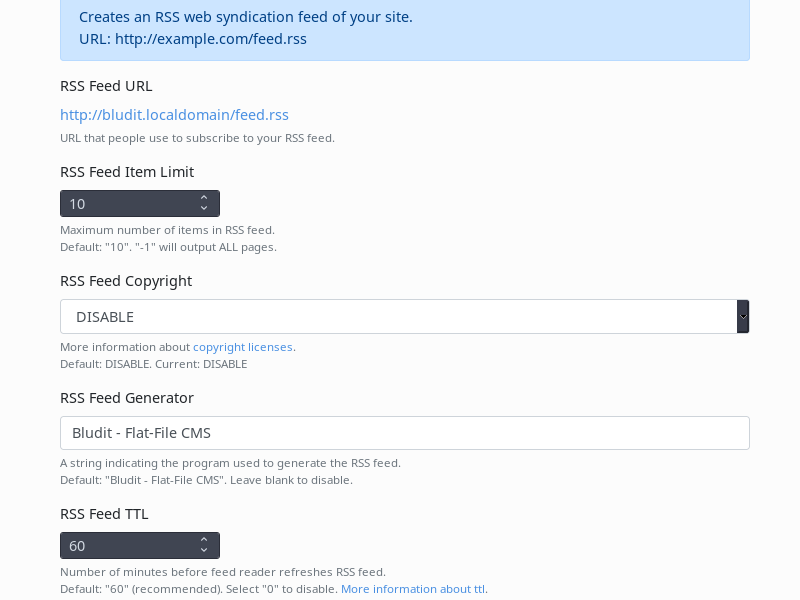 RSS Feed 2 - Plugins - Bludit CMS