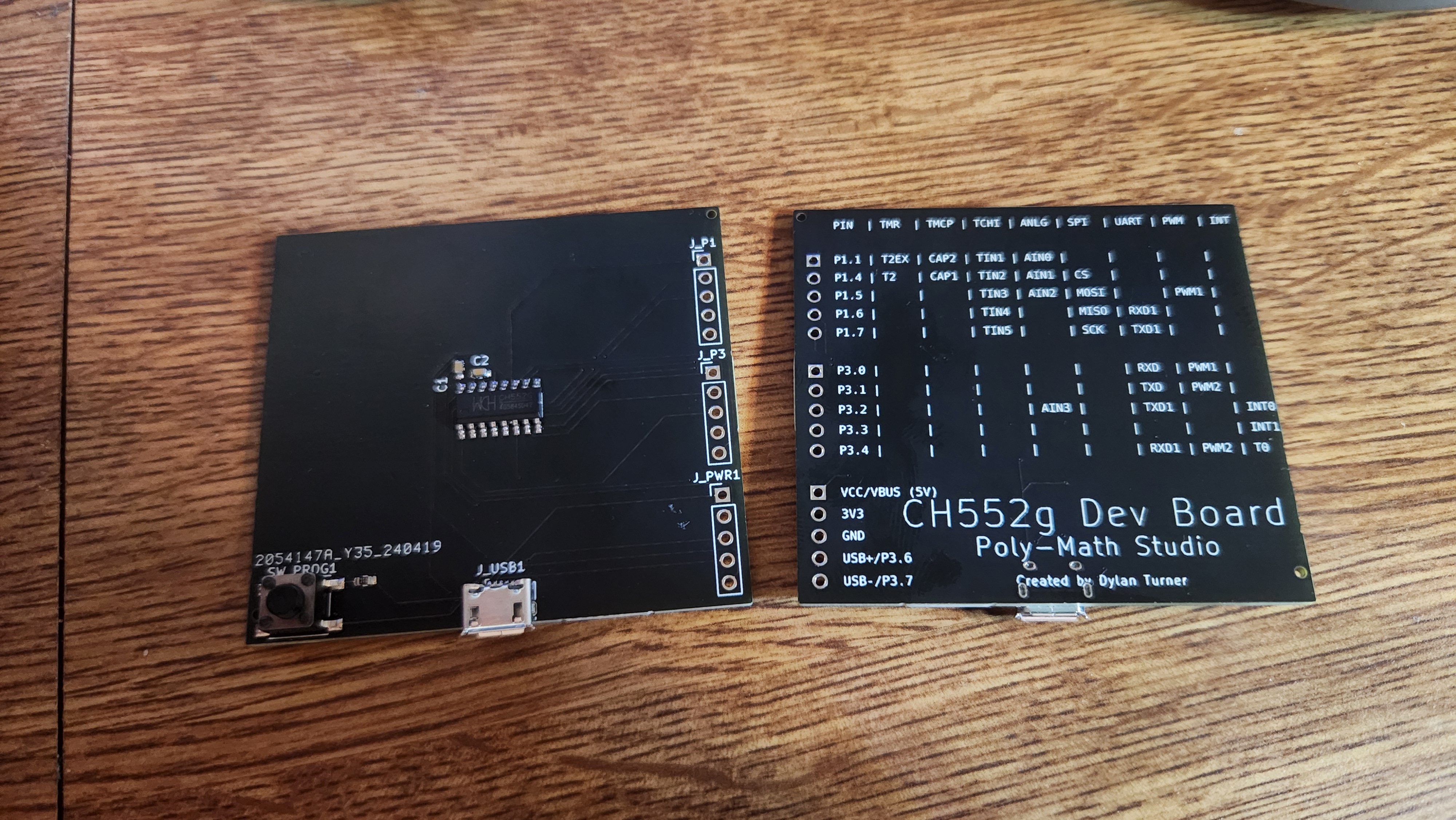 Ch552g dev board, from the project README