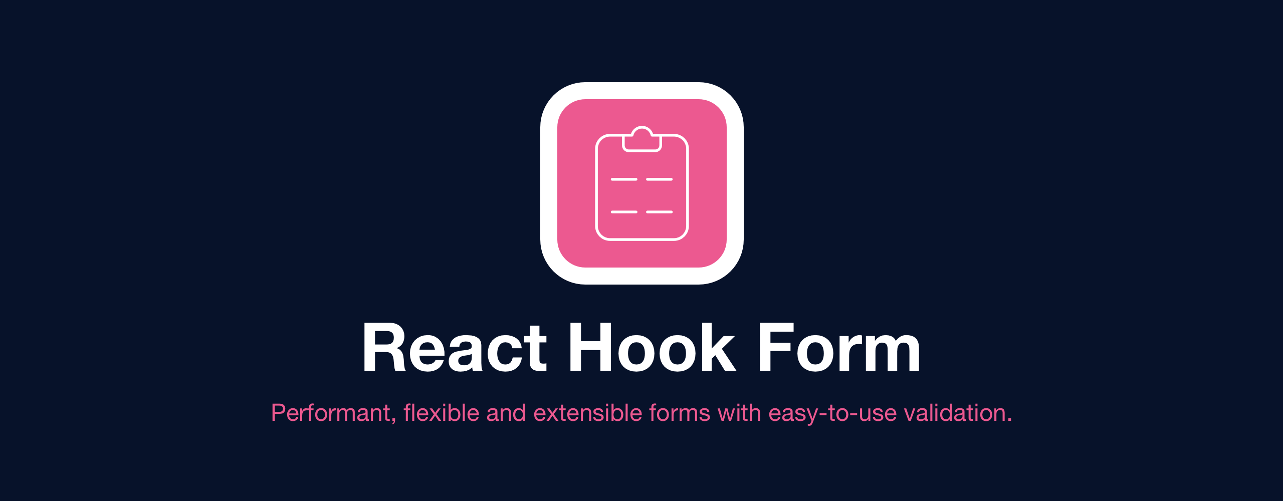 React Hook Form Logo - React hook personalizado para la validación de formularios