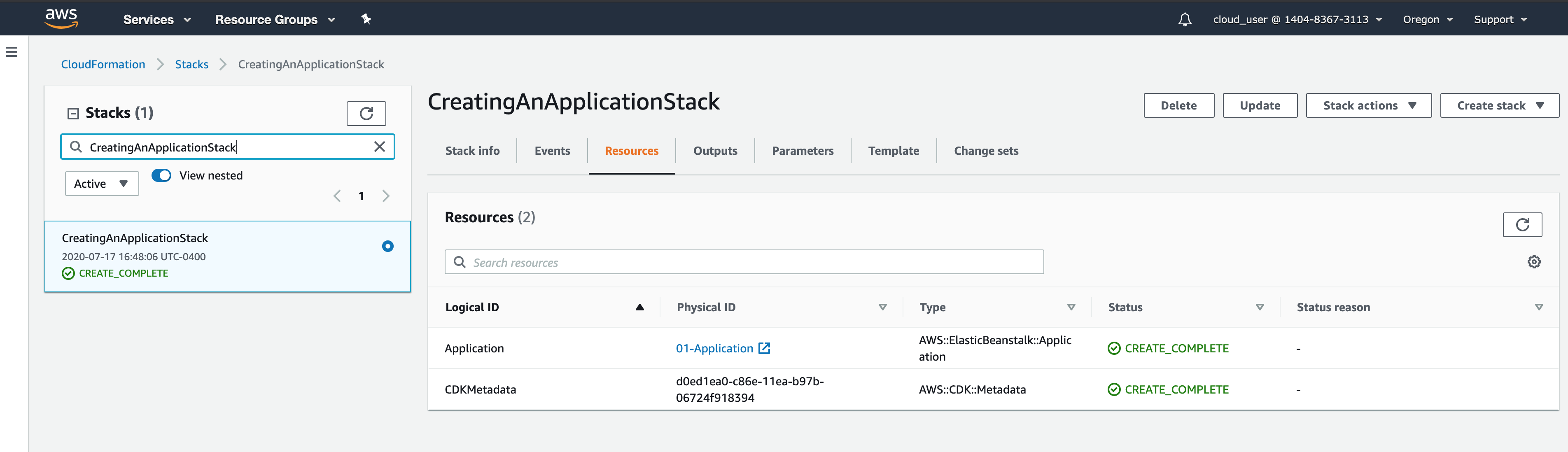 AWS CloudFormation Console