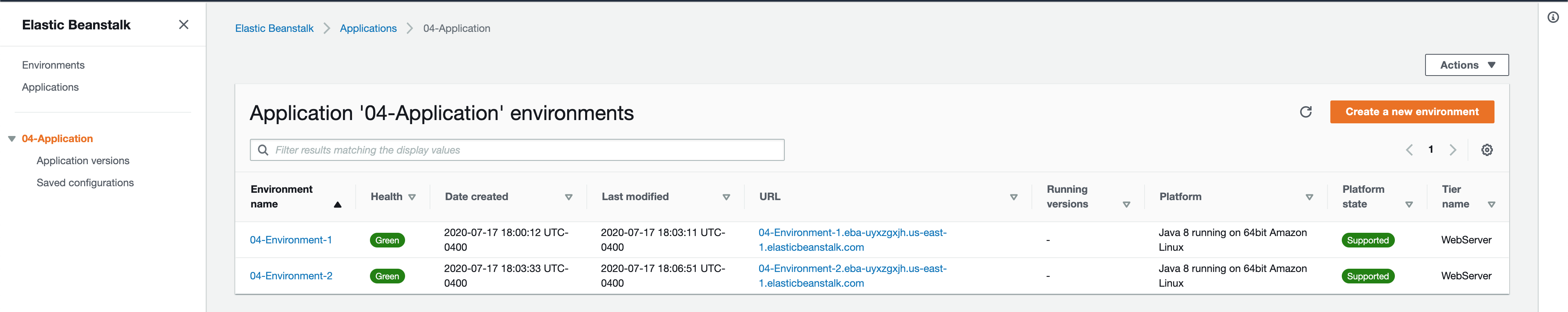 AWS ElasticBeanstalk Application