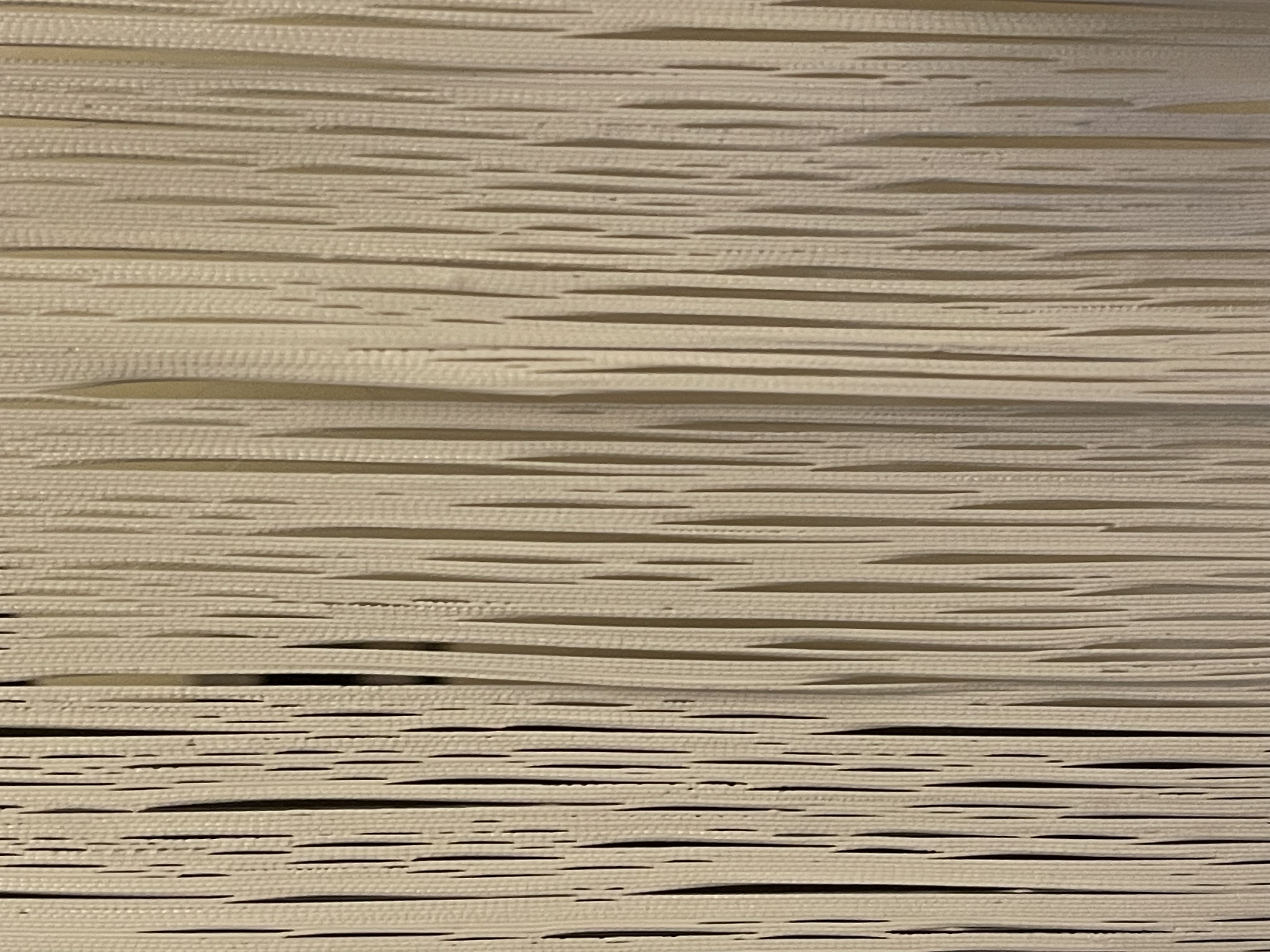 An image of a 3D print with a ribbed texture on it that feels very much like horsehair.