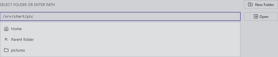 Path field suggesting the matching pictures folder