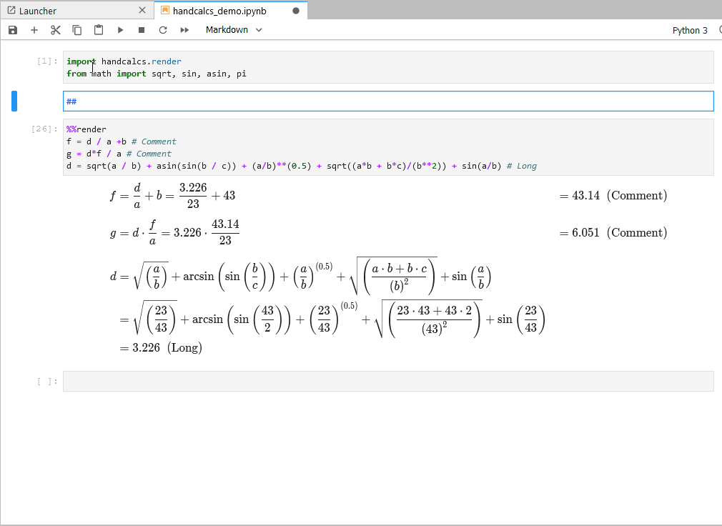 Short and Long calculations