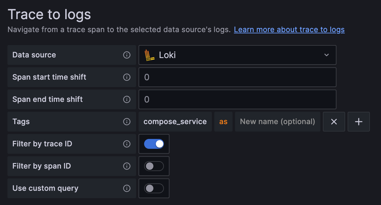 Data Source of Jaeger: Trace to logs