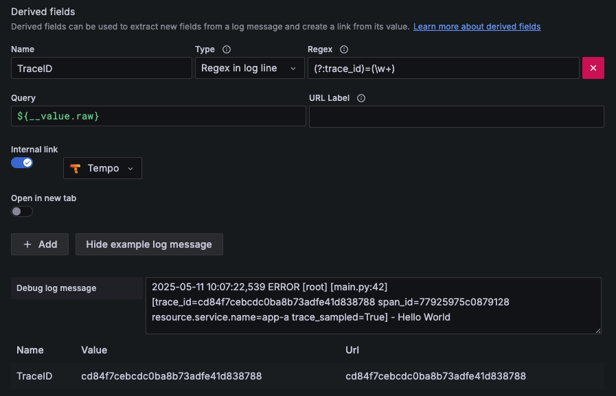 Data Source of Loki: Derived fields