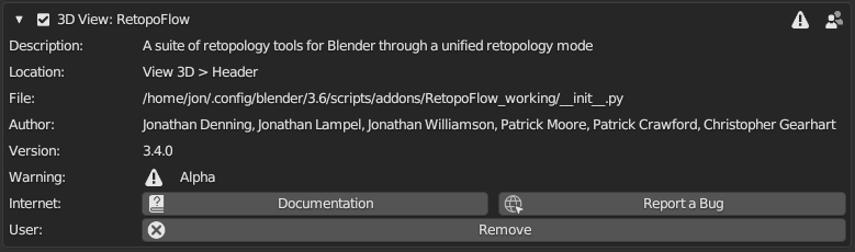 Installing RetopoFlow