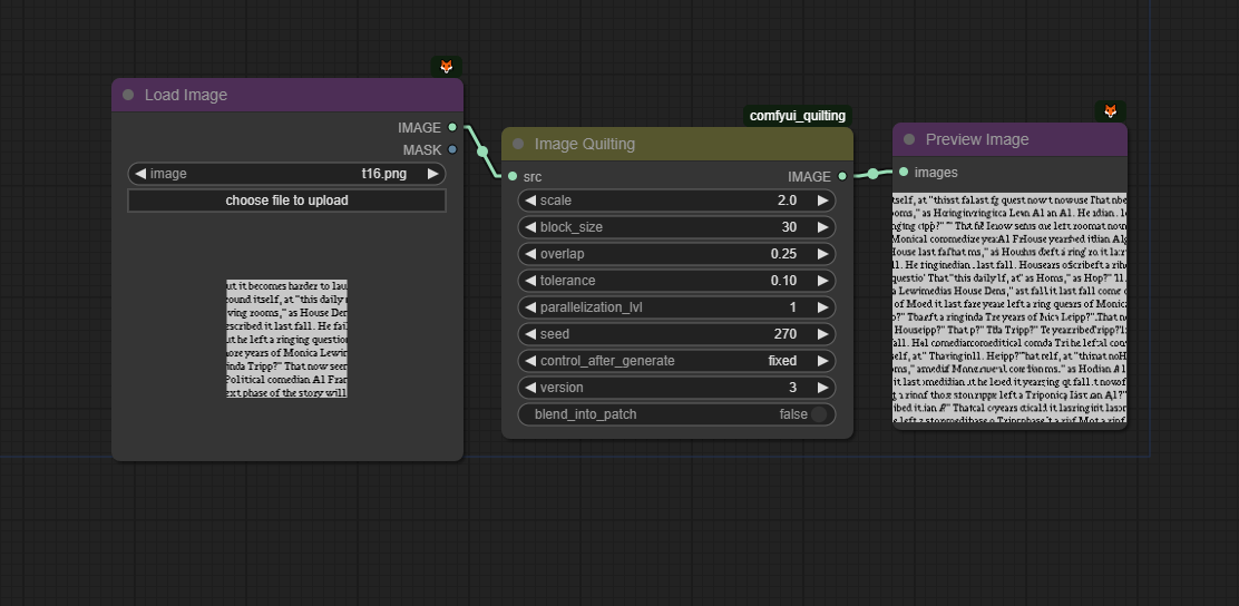 image quilting workflow
