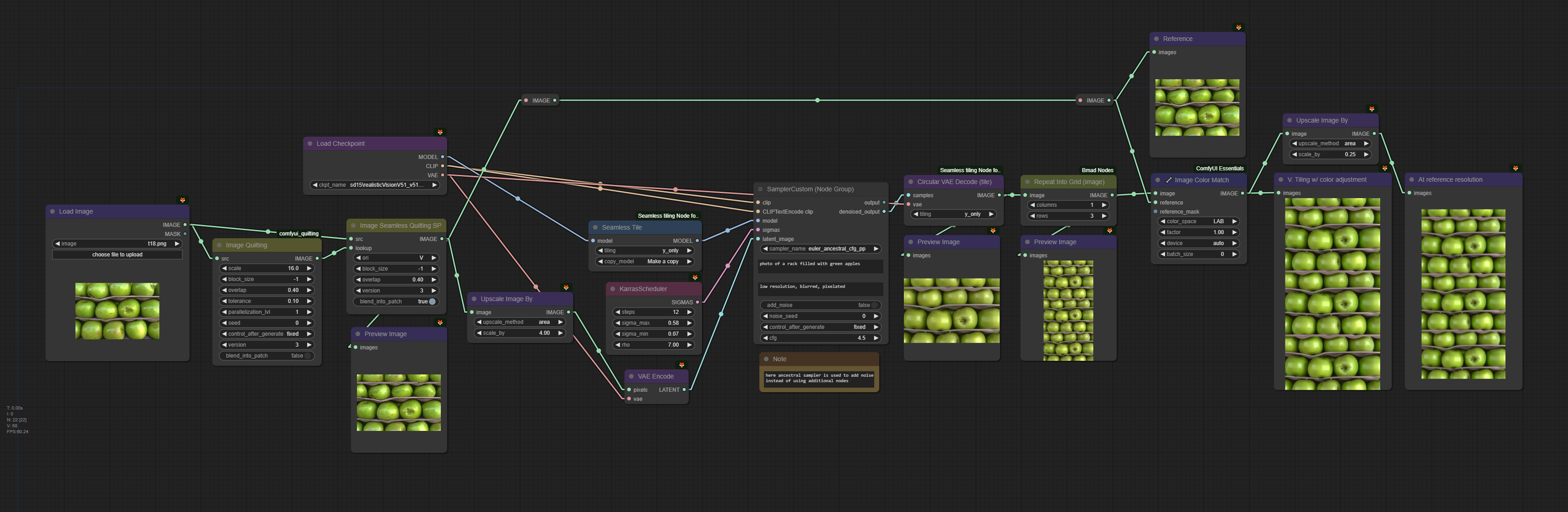 latent quilting workflow