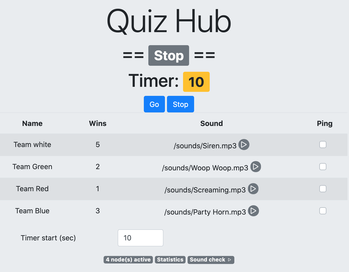 Quiz Hub Web site