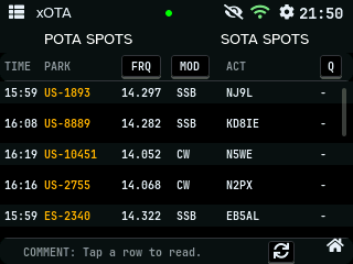 POTA Spots