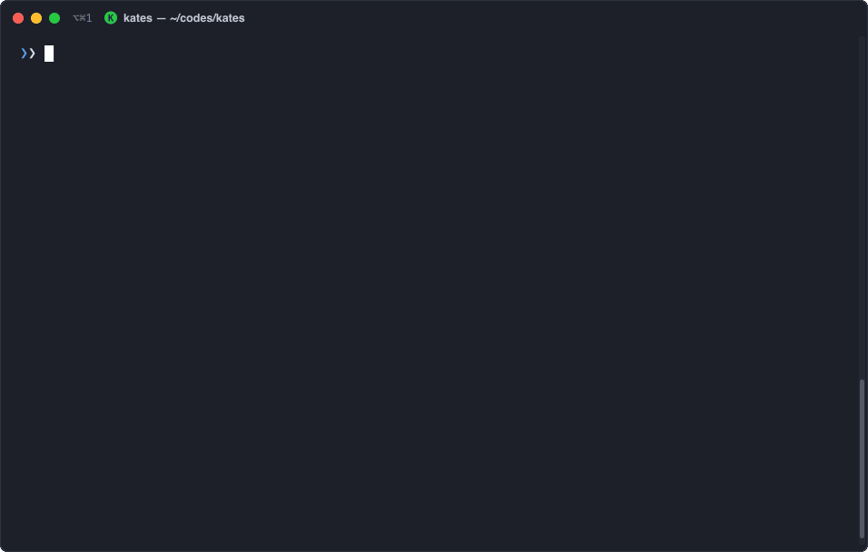 Animated terminal demo of kates health, kates test create --type LOAD --records 100000 --wait, kates gate --min-grade C, and kates security audit running against a live Kafka cluster