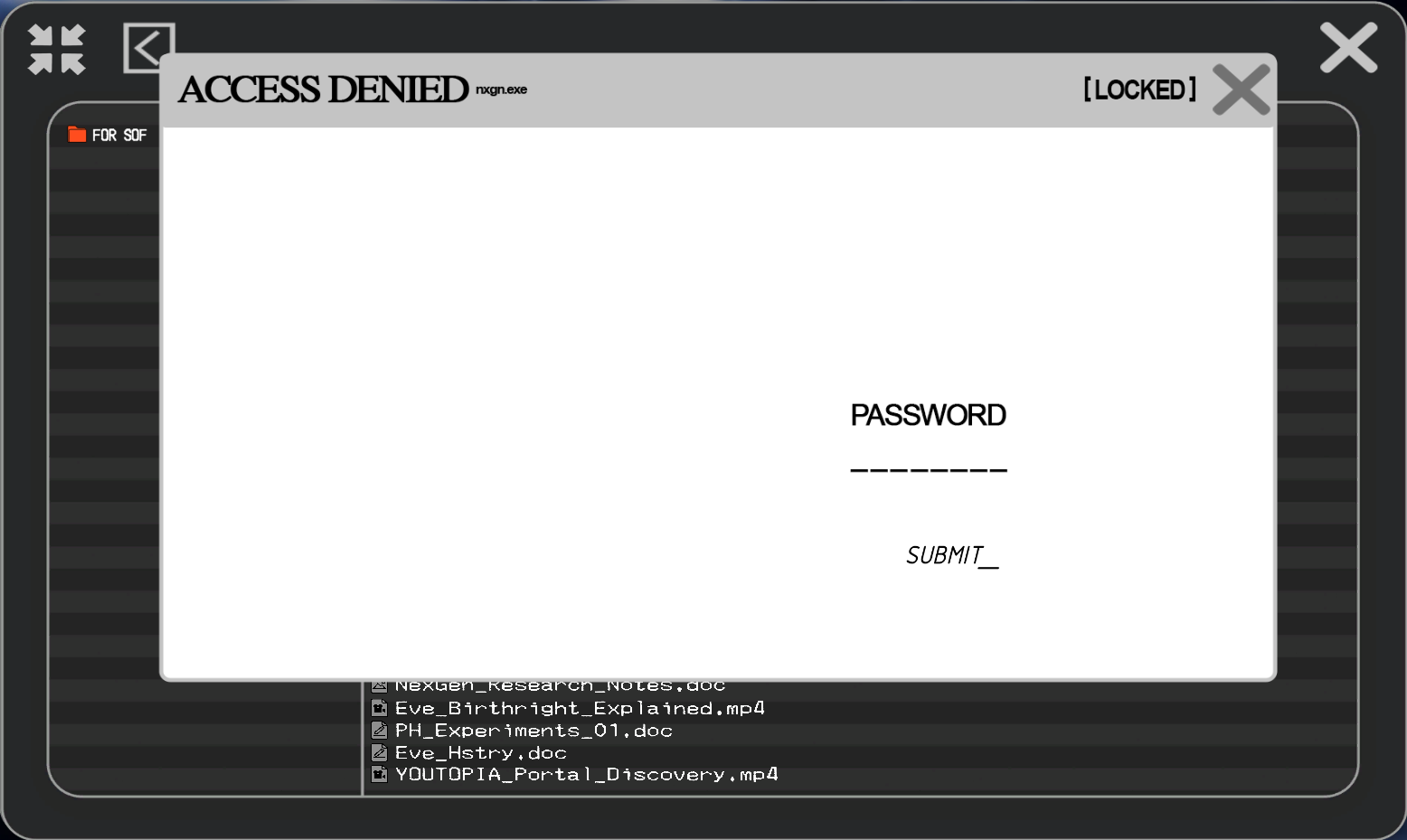 Password screen Dreadit