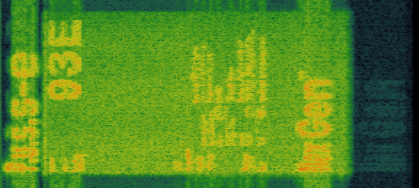 Spectrogram showing label on a P.U.S.S-E bottle