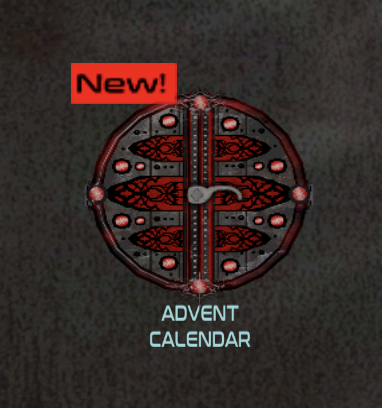 Advent calendar icon on the dashboard