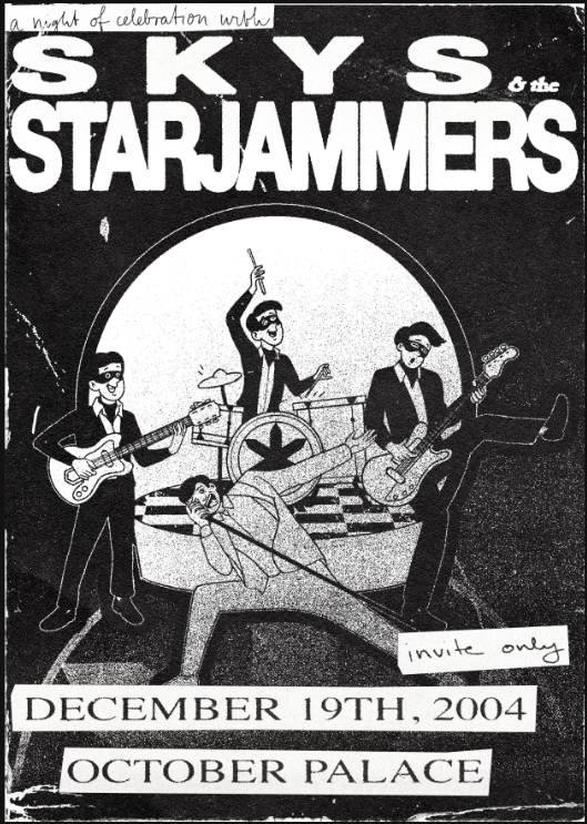 Poster for Skys & the Starjammers at October Palace in 2004