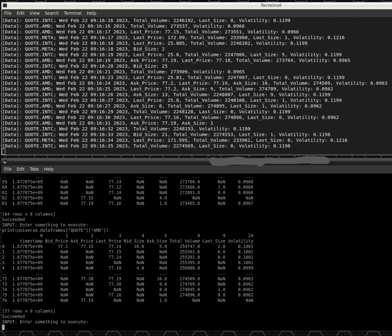 Picture of dataframe