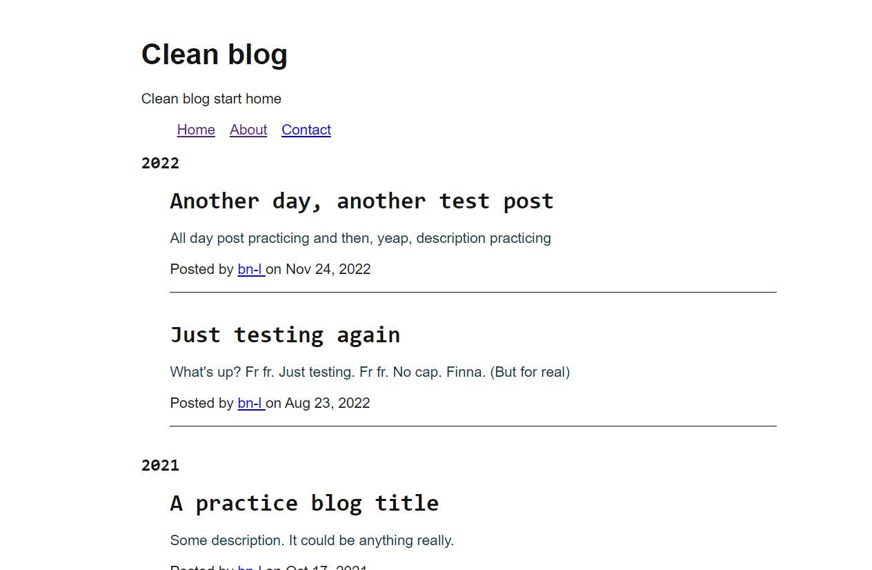 clean blog screen shot