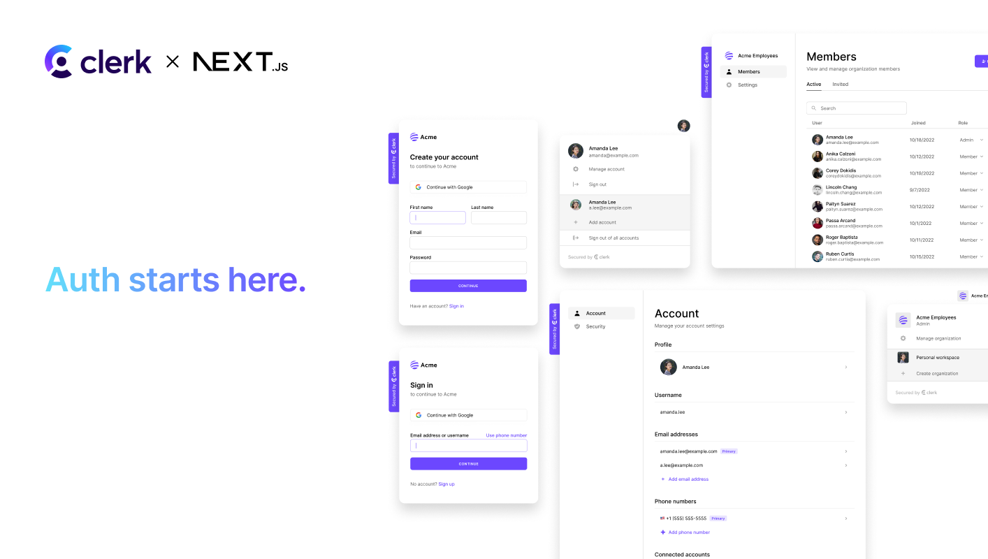 Next.js Clerk Template