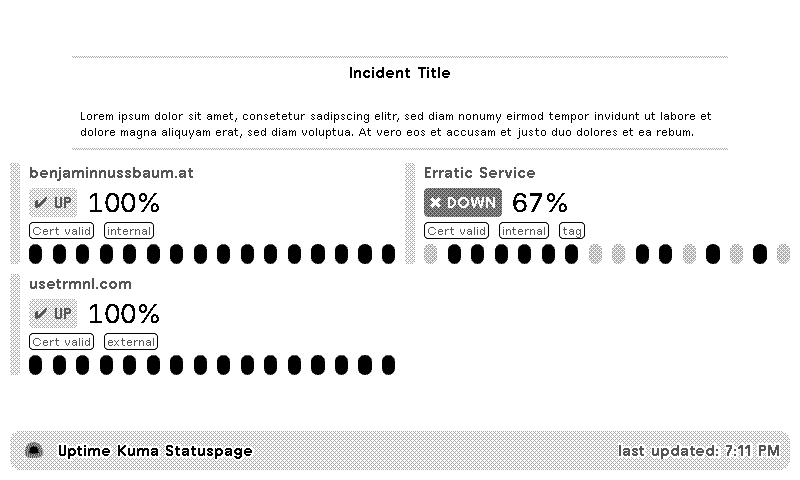 Uptime Kuma Statuspage Screenshot