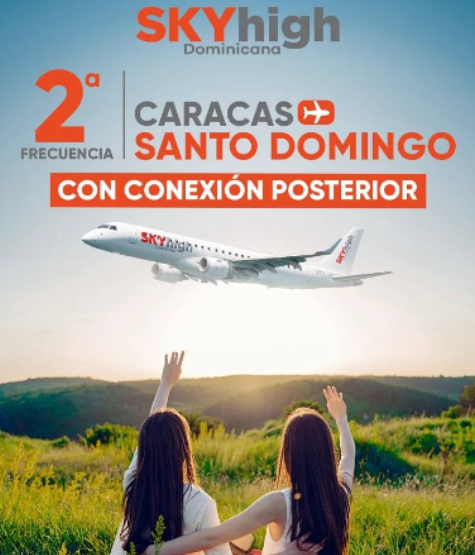  Sky High suma un nuevo vuelo diario desde Caracas a partir de julio. ¡Escoge tu horario! 