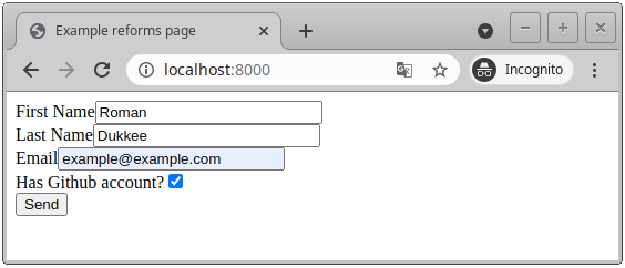 Passed example form