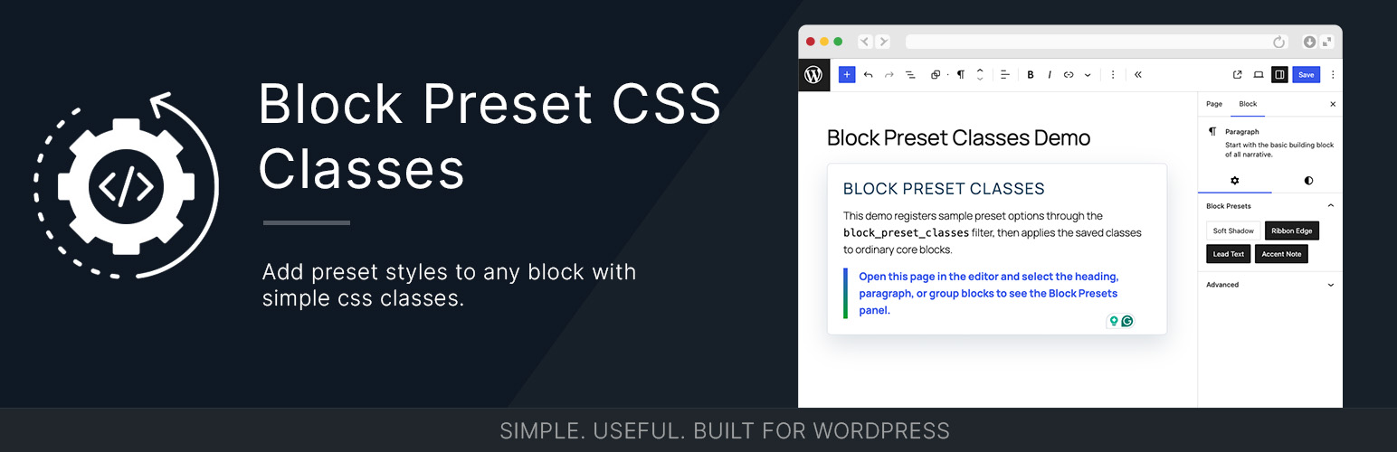 Block Preset Classes