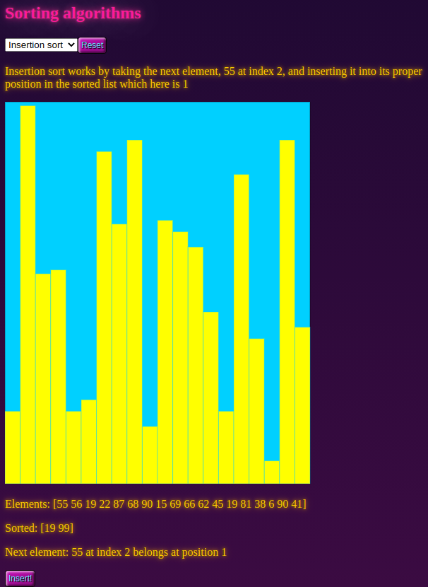 Sorting visualization