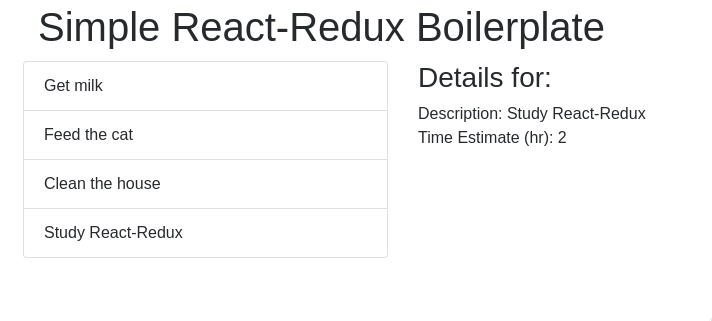 Simple React Redux Boilerplate Screenshot