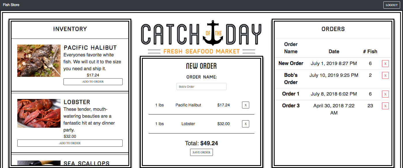 image of catch of the day site