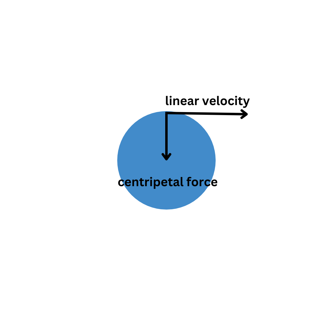 difference between linear velocity and centripetal force