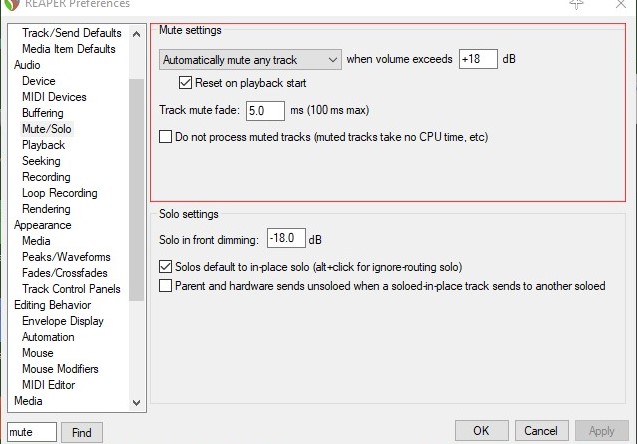 2 Preferences MuteSetting