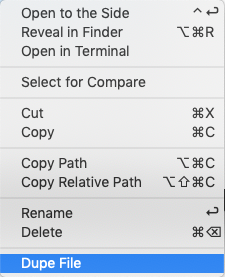context menu screenshot