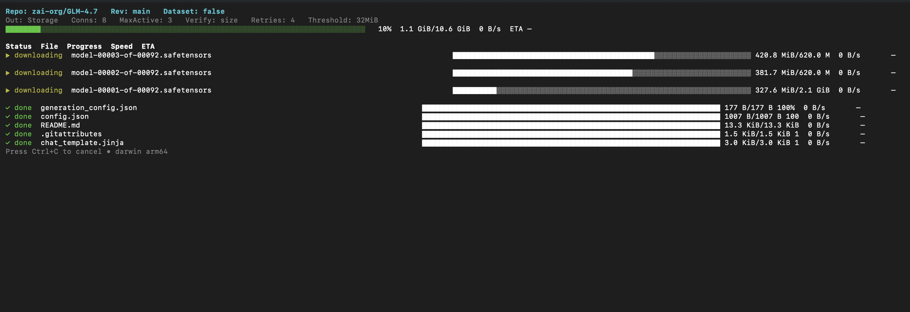 CLI Download Progress