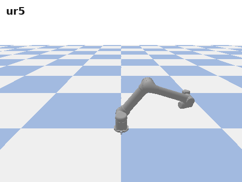 UR5, Panda, iiwa14, and xArm6 in PyBullet — bundled URDFs rendered via ManipulaPy.urdf.PackageResolver