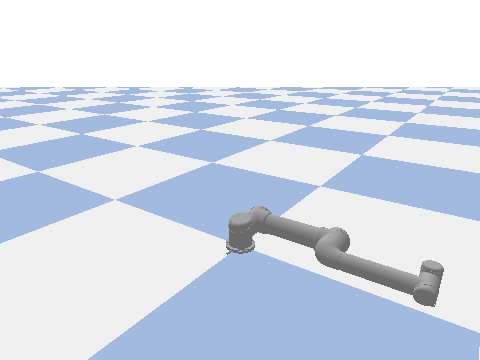 UR5 executing a quintic-timed reach trajectory in PyBullet