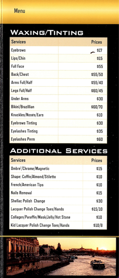 Service Menu 3