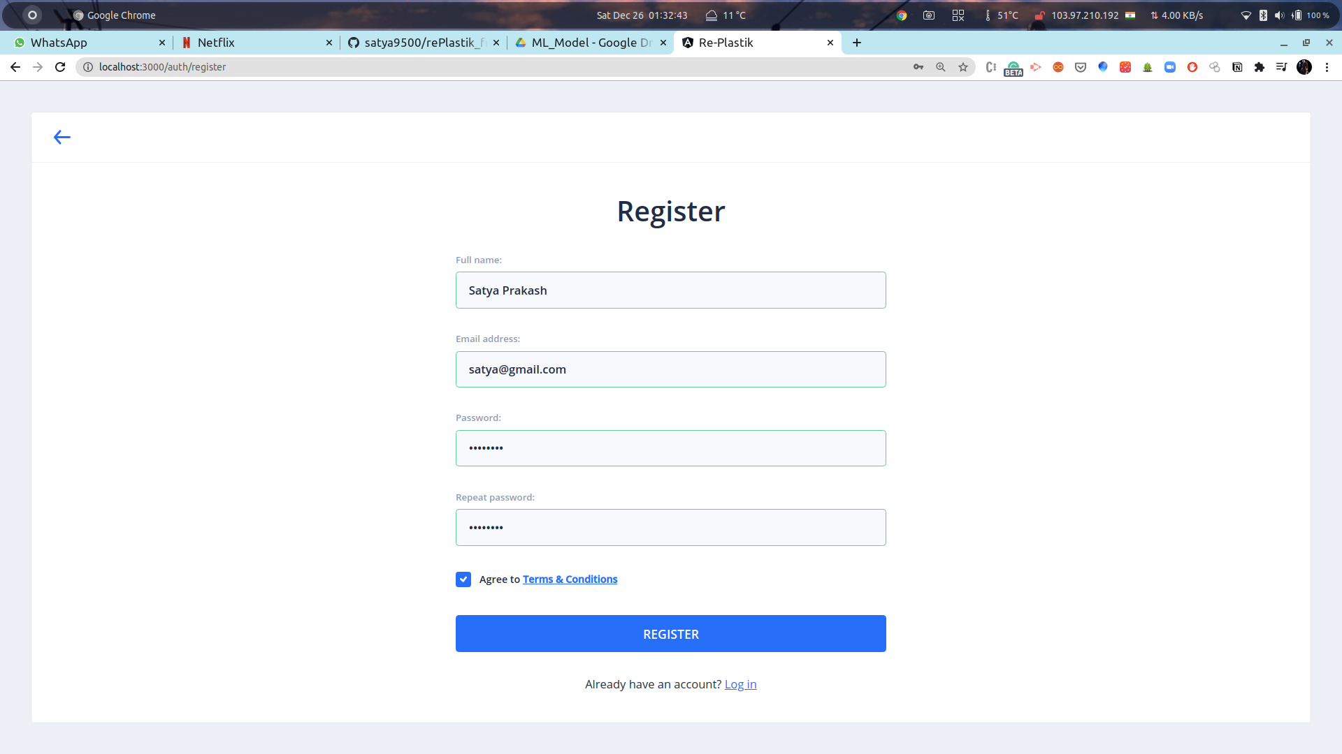 Registration Page