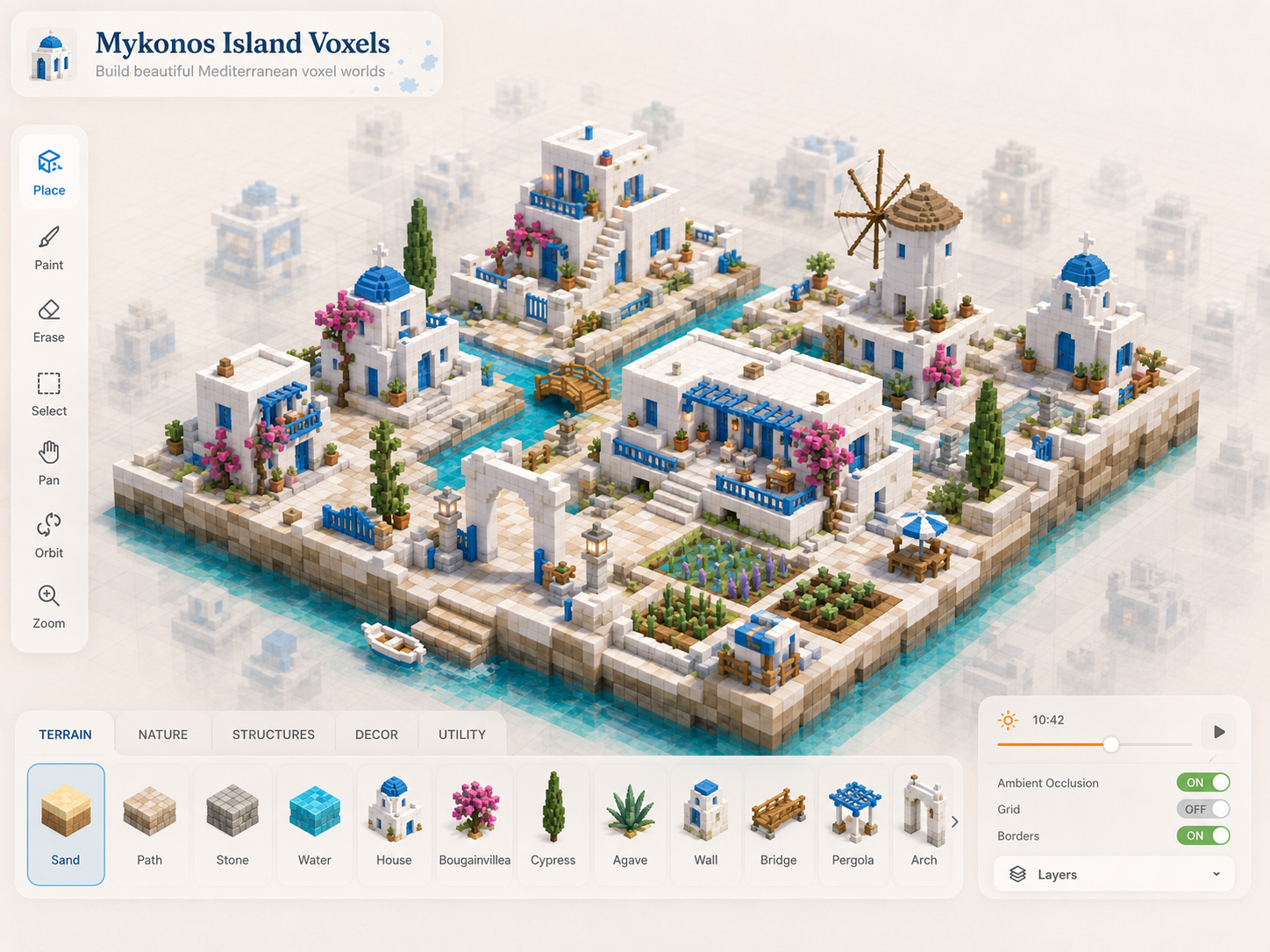 Mykonos Island Voxels — example scene