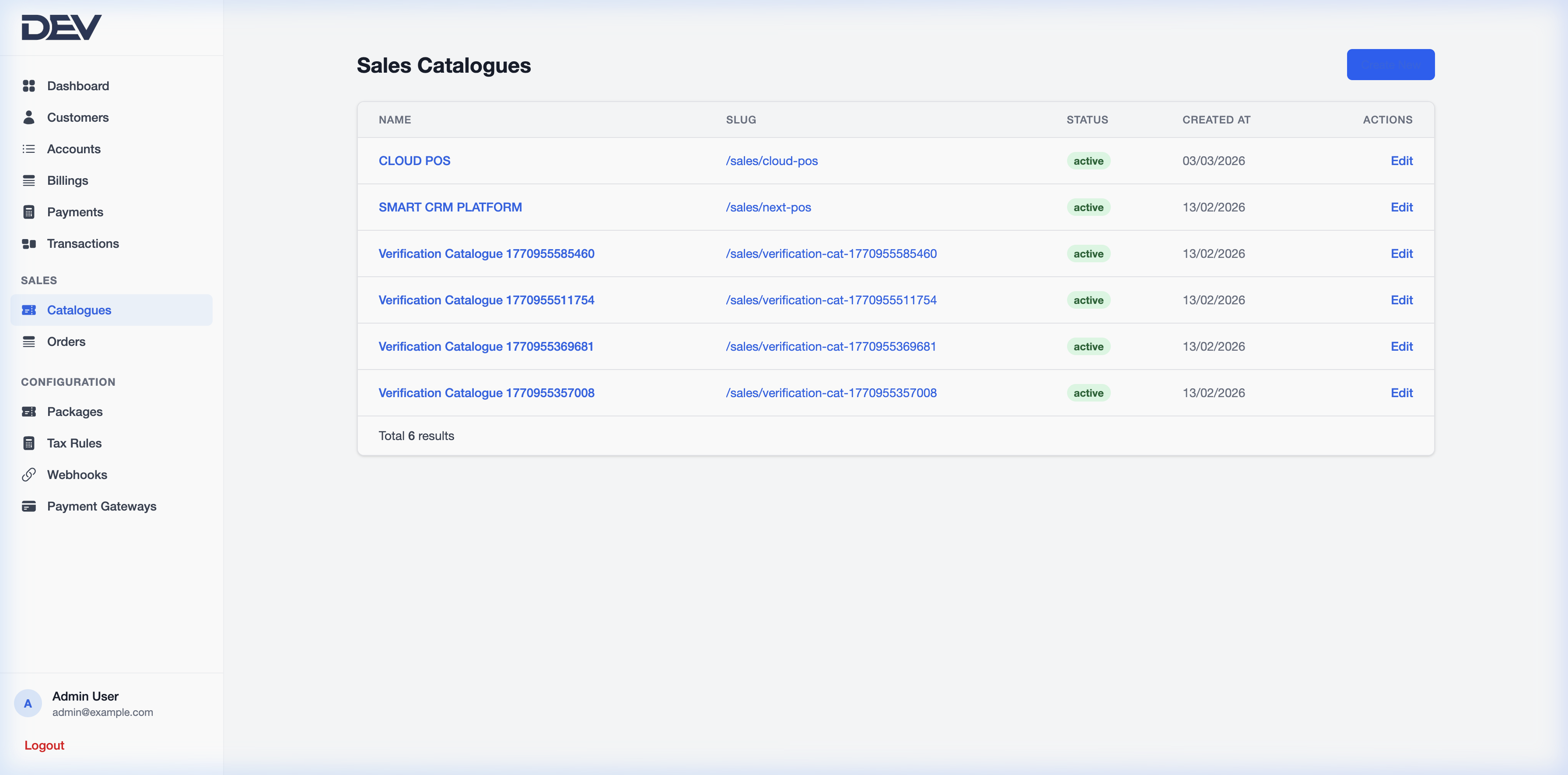 Sales Catalogues Management