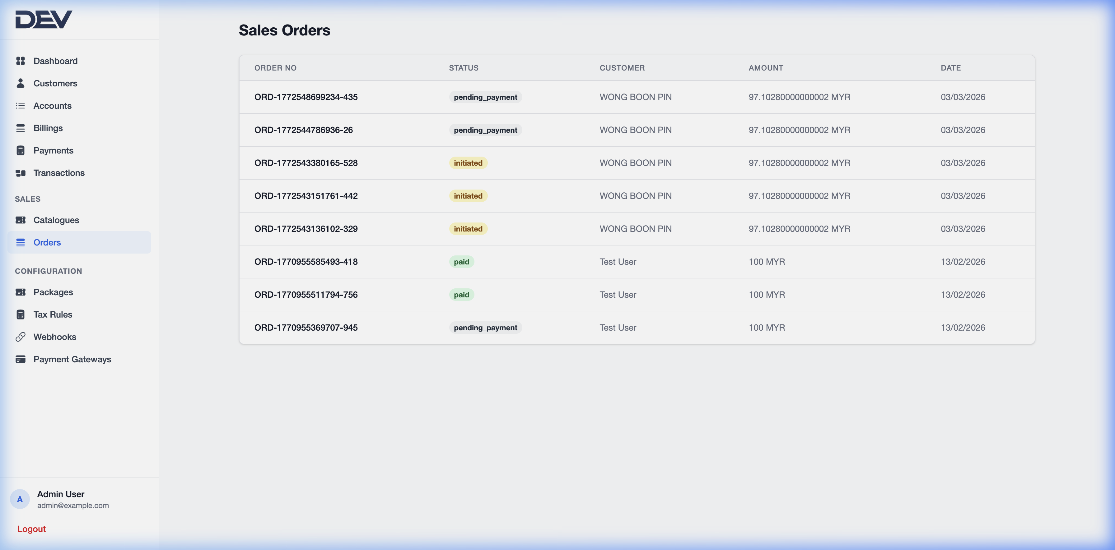 Order Tracking & Transactions