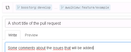 Pull request title